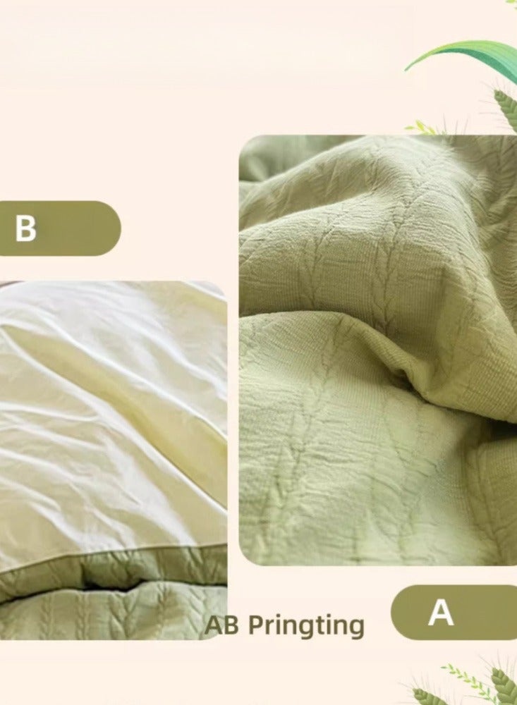 Washing Cotton Four Piece Set AB Double-sided Four Season Usable Mother And Baby Environmentally Friendly Fabric, Full Of Comfort 1.5m Bed Sheet Four Piece Set 【Suitable for 200 * 230cm Quilt】 - Image 3